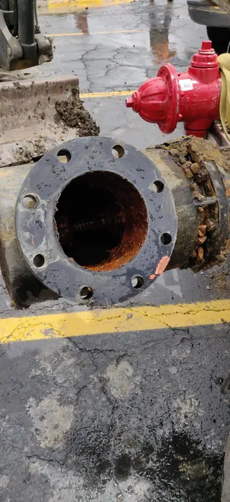 Sewer Line Repair Open Flange Commercial Elgin Il